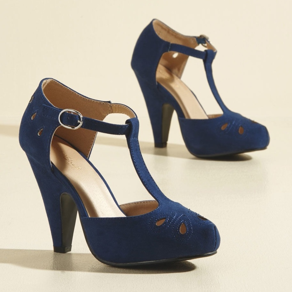 Royal Blue Modcloth T-Strap Heels